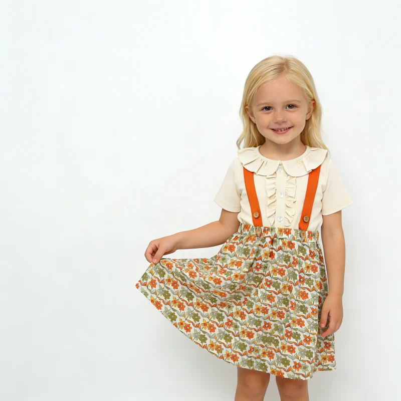 New Design 100% Orginc Cotton Customized Printing Sweet Girl's Cute Summer Breathable Sleeveless Short Skirt Baby Dresses