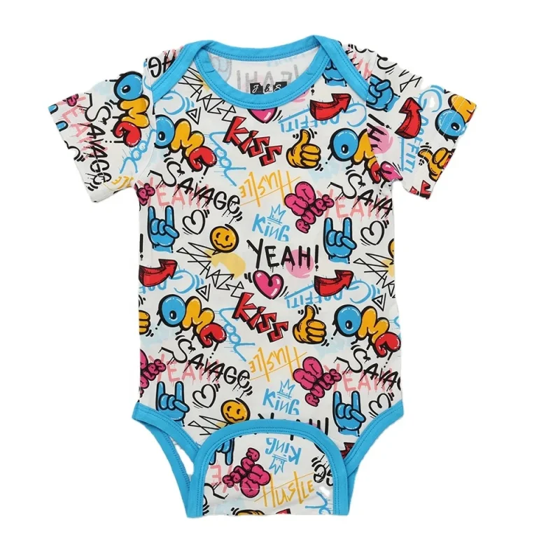 Hot Sale Magnetic Button Bamboo Super Soft Unisex Infant Summer Short Sleeves Closure Knitted Baby Romper