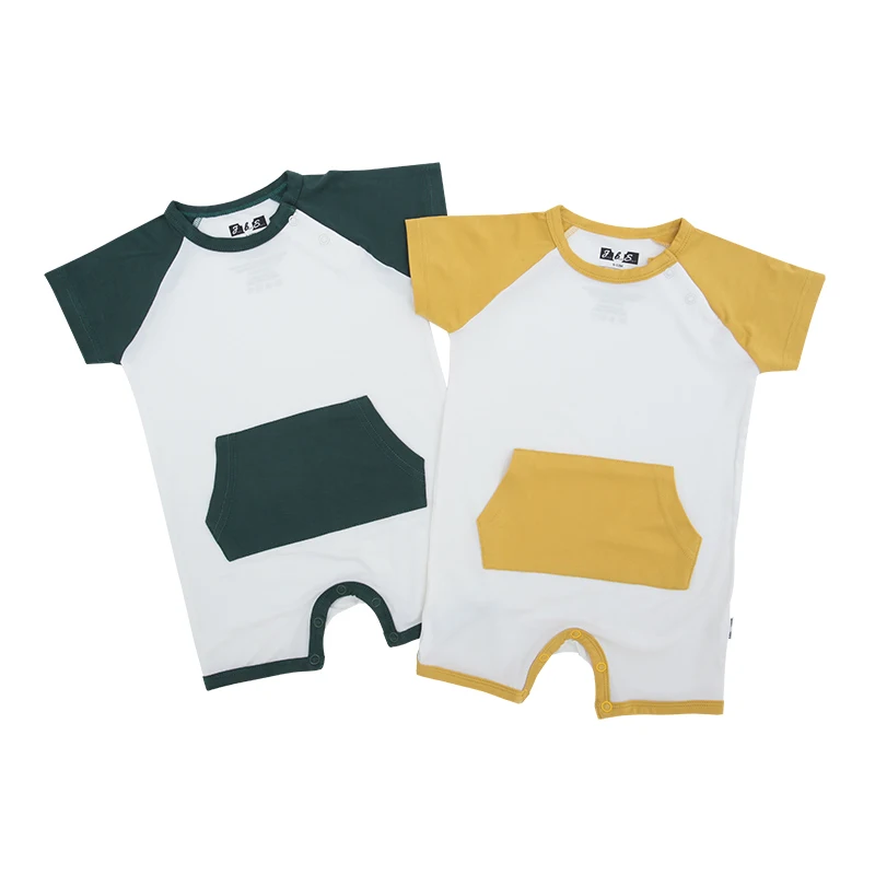 New Customized Soild Color Soft Infant Clothes Summer Short Sleeve Boys Girls Pajamas Bamboo Viscose Baby Romper - Image 4