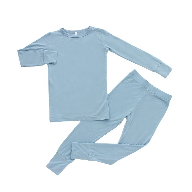 Wholesale Newborn Bamboo Cotton Pajama Set Soft Long Sleeve O-Neck Outfits for Boys and Girls 2 Piece Baby Clothing