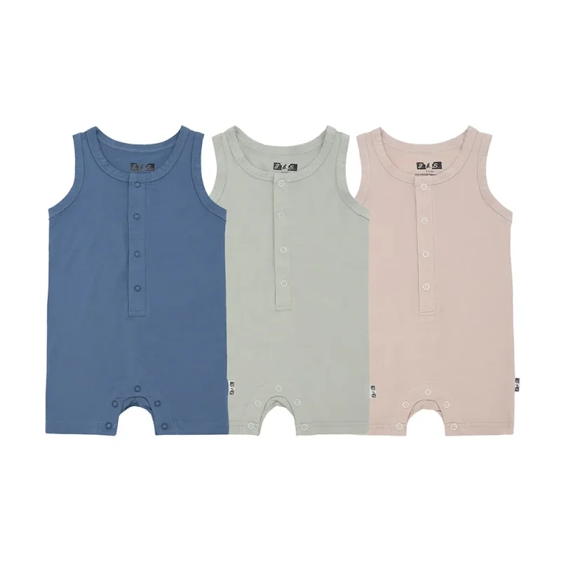 High Quality Summer MODAL Knitted Fabric Baby Romper Suit Custom Print Low MOQ Sleeveless Onesie ODM Supply