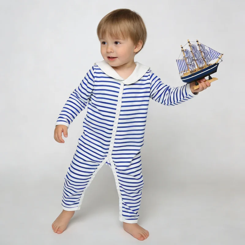 100%orginc Cotton Knitted New Design Super Soft Unisex Print Button Grips Long Sleeves Closure Winter Baby Romper