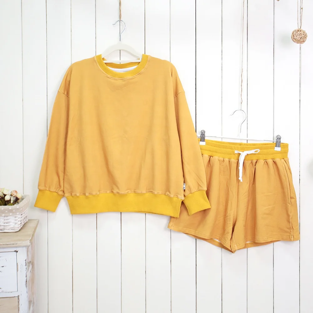 New Design Bamboo Cotton Fabric Knitted Outfits Long Sleeve Closure 2pcs Set OEM Service Women's Sweatshirt Outdoor Wear - Image 5