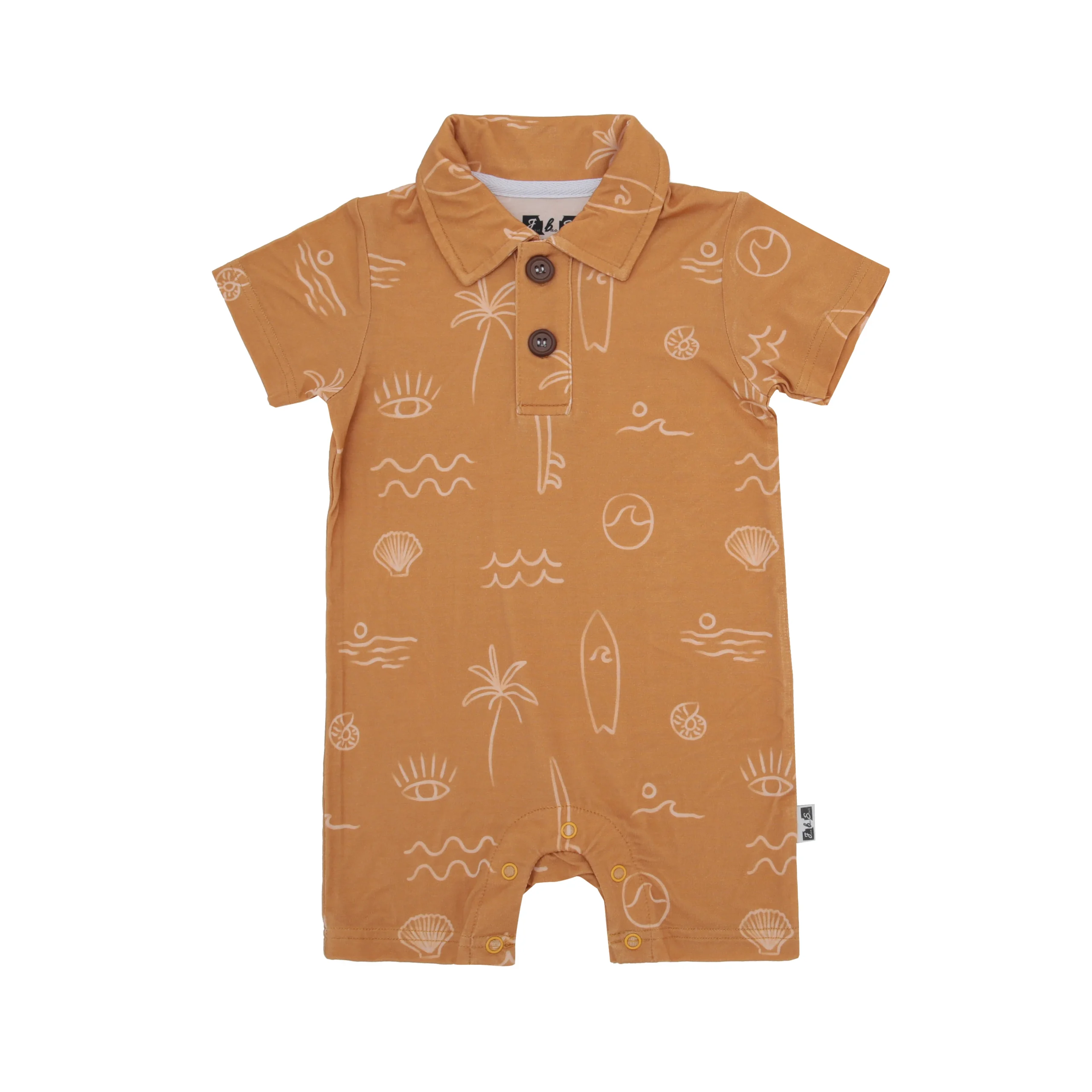 Short Sleeves Turn Down Collar Style Baby Romper Snaps Button Summer Baby Body Suit Baby Jumpsuit - Image 5