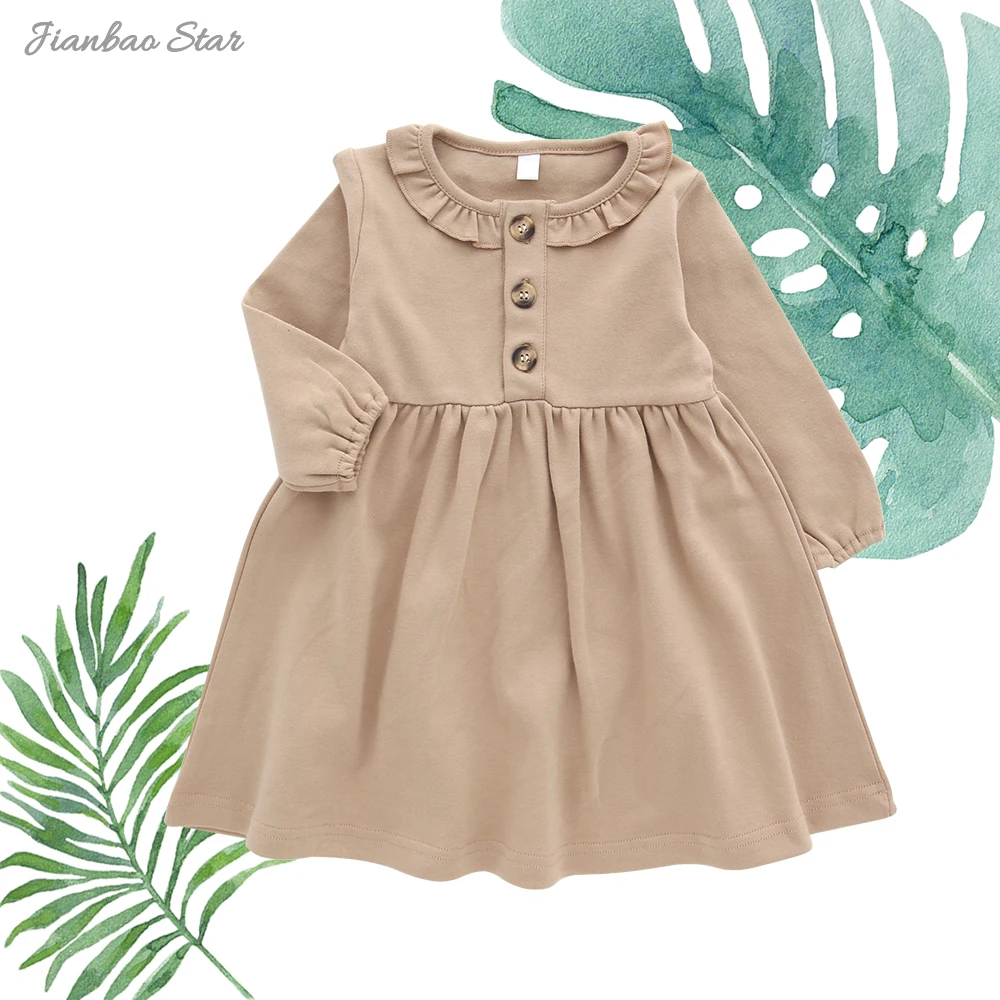 Hot Sale High Quality New Style Winter Wholesale Beautiful Cute Ruffles Long Sleeve Baby Girl Dresses - Image 3