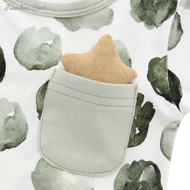 Custom Print Toddler Baby Clothes Short Sleeve Children's Pocket Baby Clothes 2PCS Baby Clothing Sets - Image 6