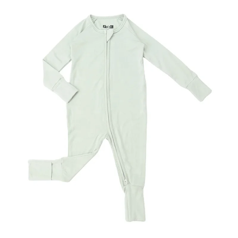 High Quality Solid Colo Bamboo Fabric Wholesale Knitted Baby Clothes ODM Supply Low MOQ Long Sleeved Baby Romper
