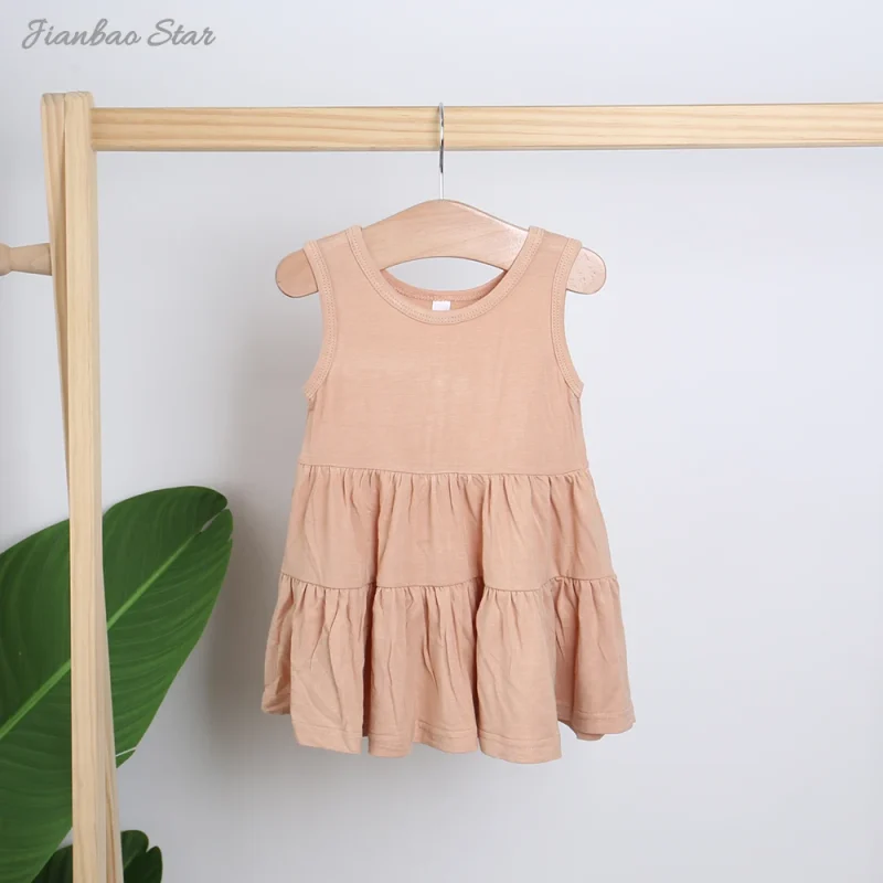 New Arrival Children'S Clothing Dress Luxury Children's Summer Baby Girl Sleeveless Twirl Dress