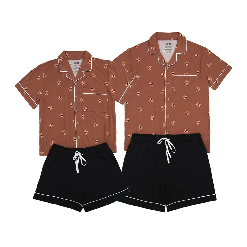 Direct Factory's New Arrival Extra Soft Breathable Bamboo Pajama Set for Men Women Elastic Night Wear for Home Use for Summer