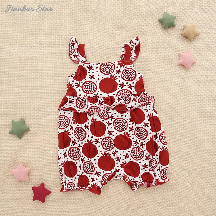 Factory Wholesale New Design 100% Cotton Knitted Comfortable Summer Style Colorful Suspender Sleeveless Buttons Baby Romper