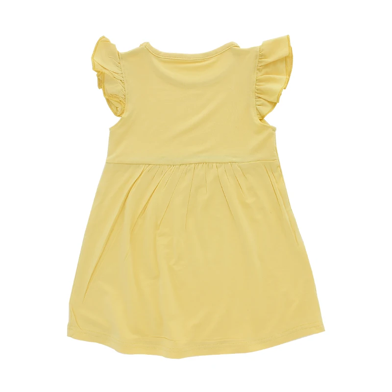 Summer Toddler Baby Girl Sleeveless Ruffles Dress Solid Color or Custom Print Baby Dresses Girl Kids Clothing