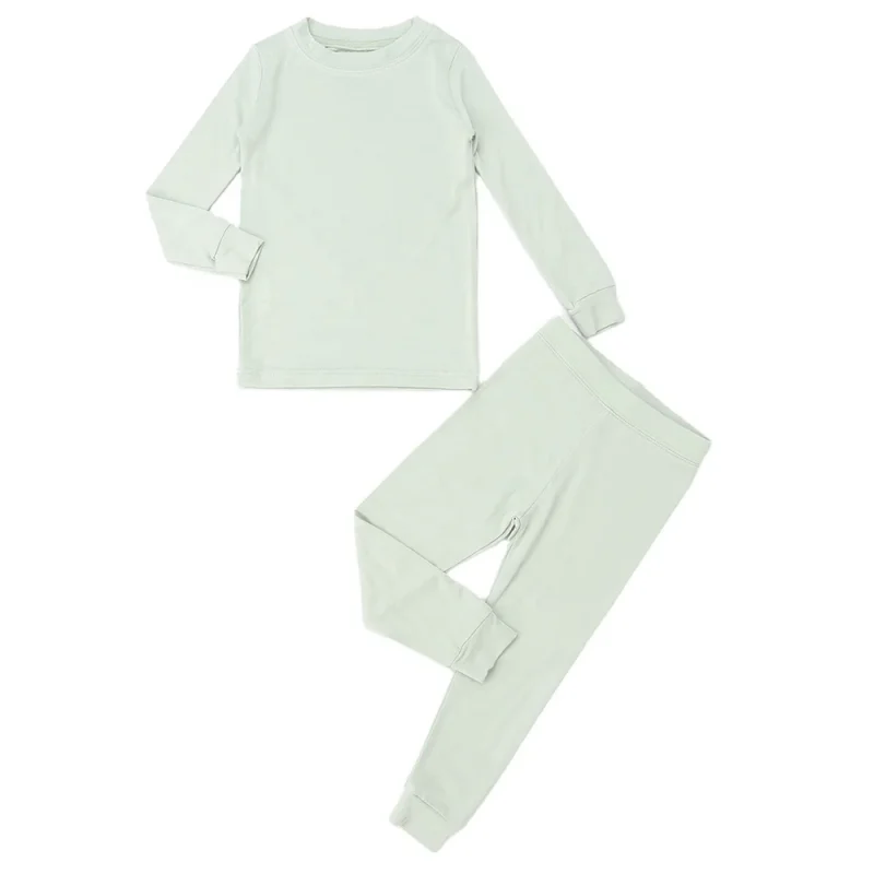 Hot Sale Custom Printed Bamboo Soft Breathable Casual Style Long Sleeve Winter Pajamas for Baby Clothing Sets