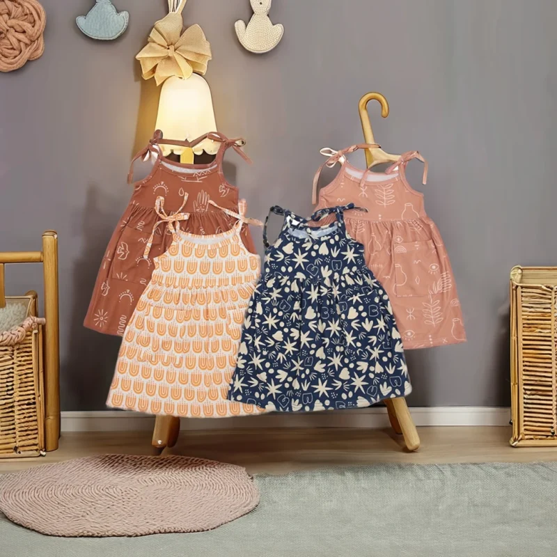 High Quality Custom Color Pattern Sleeveless Summer Slip New Style Baby Dresses Lovely Baby Skirts Wholesale Baby Rompers