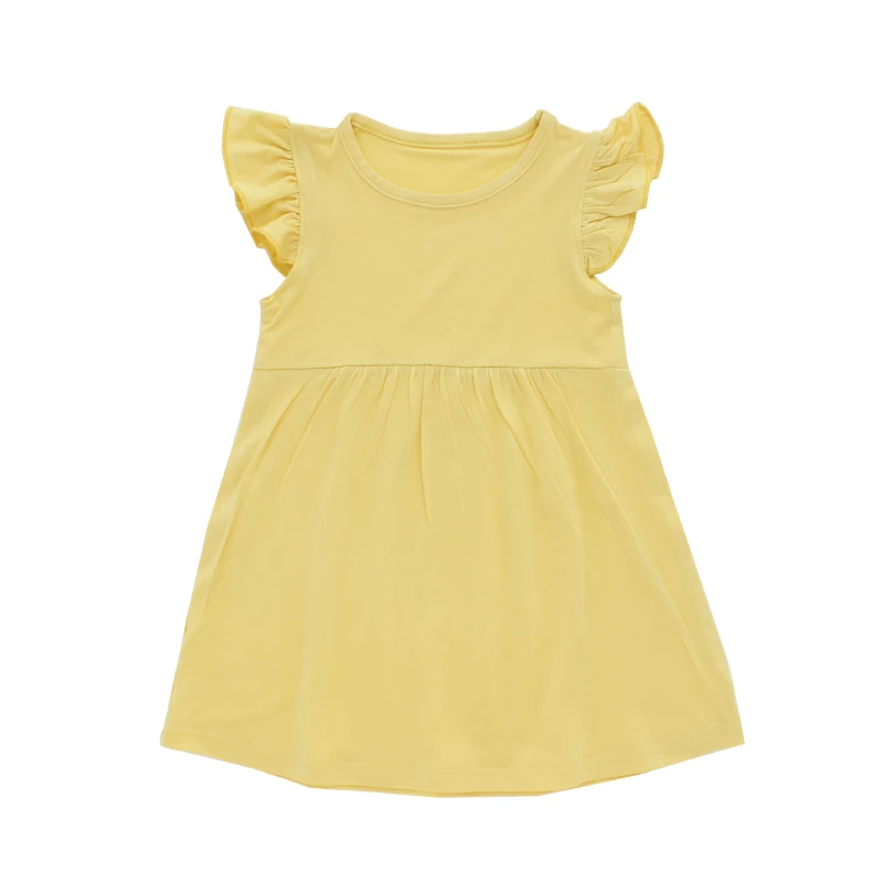 Ruffle Design Baby Dress Summer Toddler Clothes Cute Baby Girl Outfits with Soft Bamboo Viscose Casual Dress for Girls Kids