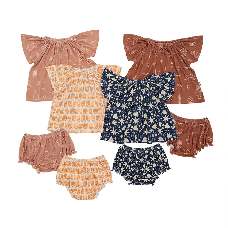 New Design Factory Price Hot Sale High Quality 100% Cotton Summer Style Short Sleeve Baby Clothes Suit Set