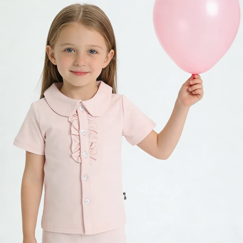 Hot Sale 100%orginc Cotton New Design Peter Pan Collar Baby Girls Ruffle Knitted Casual Short Sleeved Baby Clothes Baby Romper