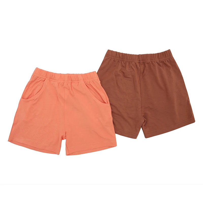 Summer Factory Price  Custom Plain Color Soft 100% Cotton Kids Short Pants Toddler Baby Boys Girls Shorts