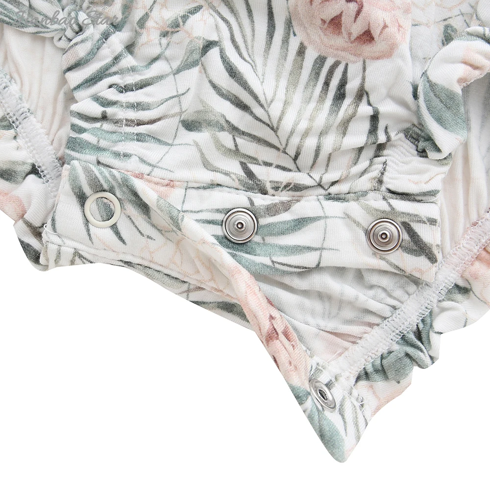 New Design 100% Cotton Comfortable Summer Hot Sale Ruffled Suspender Sleeveless Buttons New Born Baby Romper - Image 5