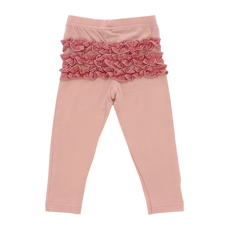 Baby Girl Pants Elastic Baby Leggings Solid Color Ruffle Design Soft and Breathable Baby Pants Leggings
