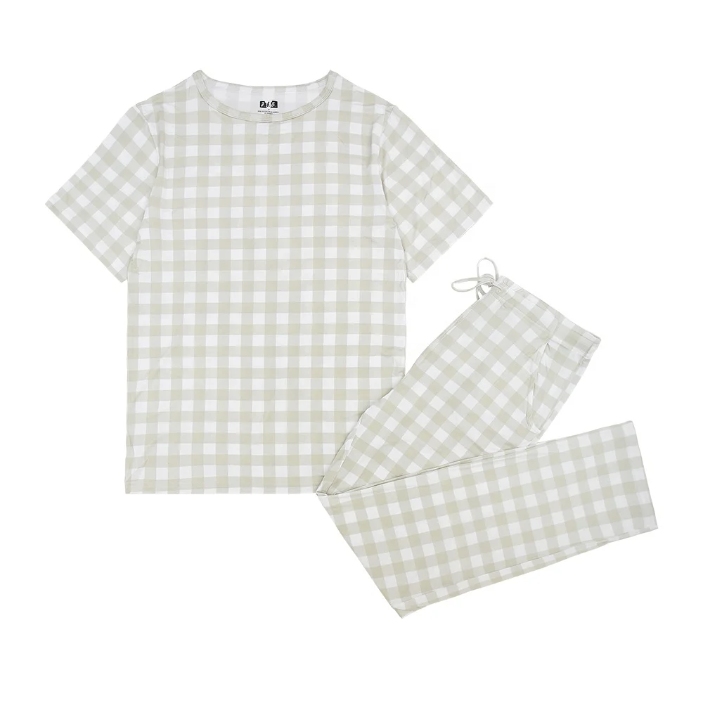 New Arrive 95% Bamboo Viscose Popular Style Night Dress with Buttons for Home Use Breathable Men's Sleepwear Set - Image 2