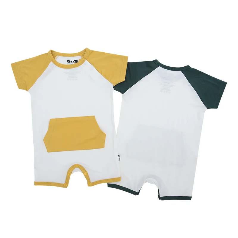 New Customized Soild Color Soft Infant Clothes Summer Short Sleeve Boys Girls Pajamas Bamboo Viscose Baby Romper - Image 3