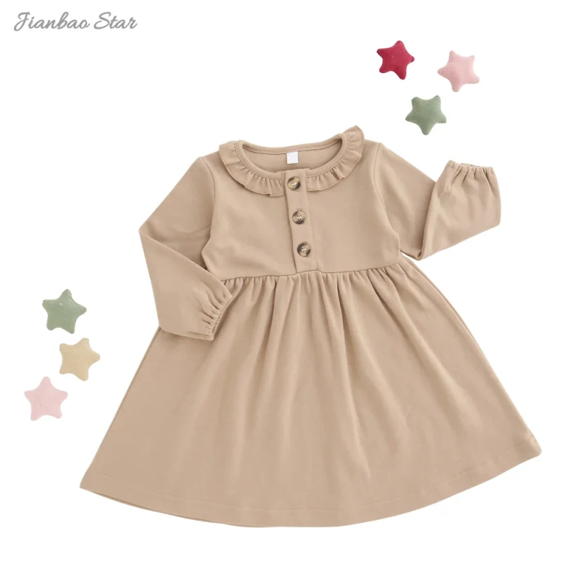 Kids Baby Girl Long Sleeves Clothing Newborn One-Piece Playwear Infant Toddler Spring Dress