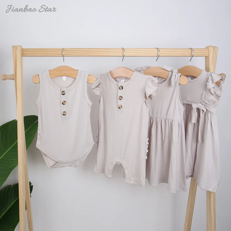 New Style 100% Cotton Comfortable High Quality Summer Custom Color Pattern Sleeveless Lovely Lightweight  New Baby Rompers