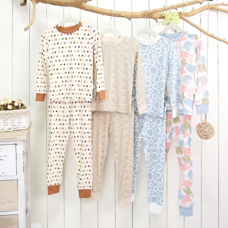 Unisex Casual Style Winter Baby Clothing High Quality Bamboo Viscose Knitted 2 Pieces Tops Pants New Design Long Sleeve Outfit