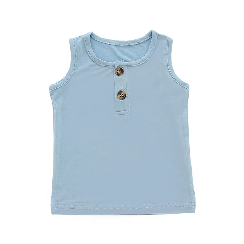 Breathable High Quality Baby Clothes 95% Bamboo Viscose Sleeveless Kids Toddlers Vest Kids T-shirts Custom Printing - Image 2
