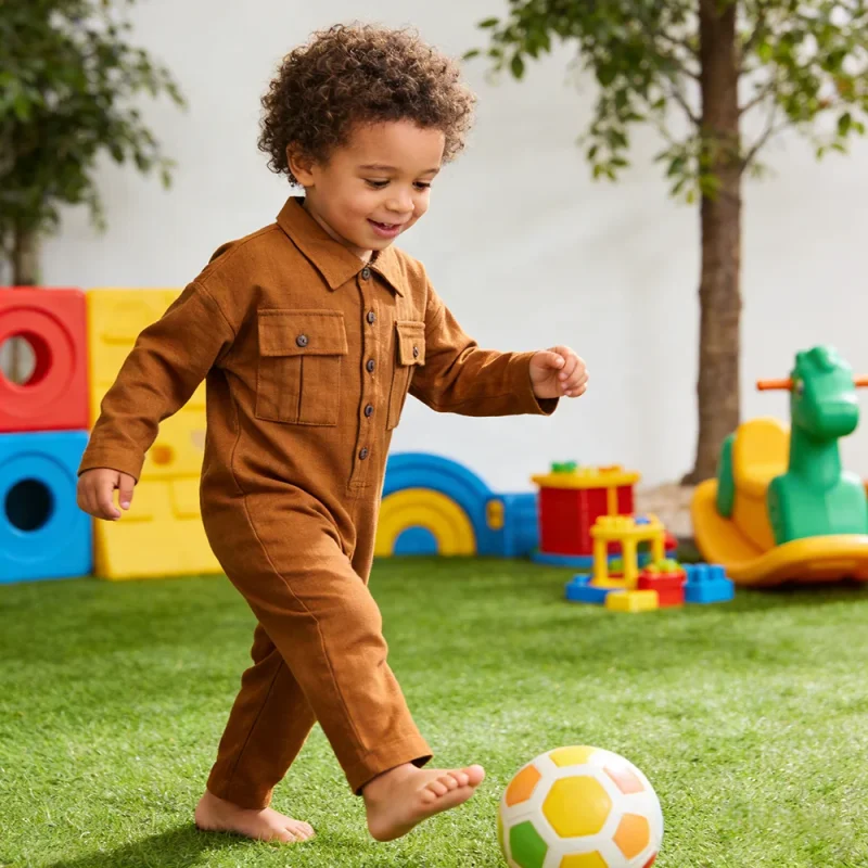 70% Viscose 30% Linen Unisex Baby Romper with Long Sleeves and Button Closure Knitted Washable Winter Wear Baby Clothes