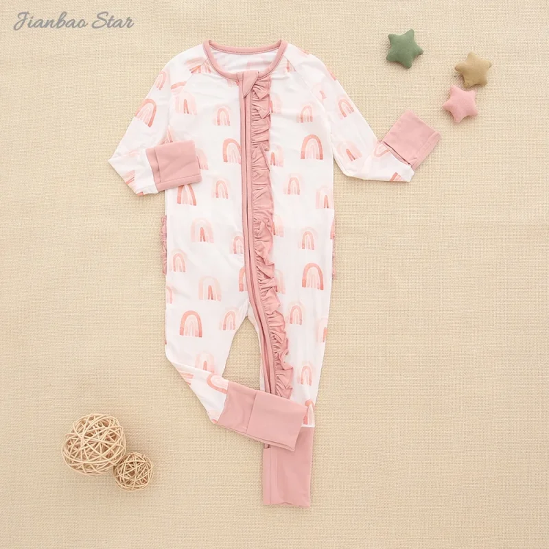 Skin Care Breathable Baby Clothing Comfortable Customized Long Sleeve Infant Bodysuit Newborn Rompers Made From Bamboo Fabric