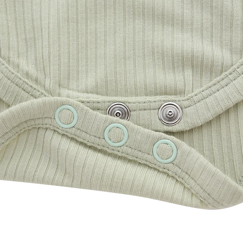 Popular Bamboo Knitted Unisex Baby Rompers Sleeveless Summer Envelope Collar Baby Clothing Opening Button Design Baby Jumpsuit - Image 5