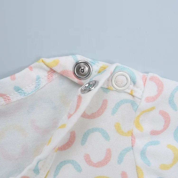 95% Bamboo Viscose 5% Spandex Soft and Breathable Customized Printing Long Sleeve Ruffle Design Dress for Infant Baby Girl - Image 6