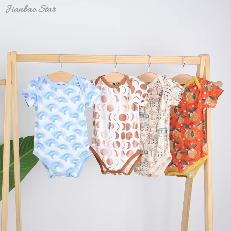 NEW HOT 95% Bamboo 5% Spandex Baby Summer Clothing 0-24 Months Baby Suits & Soft Texture Romper