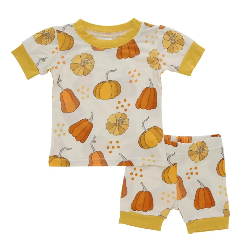 Hot Sale Custom Baby Clothes Two Pieces Short Sleeve Boys Kids Clothing Sweatsuits Baby Clothing Sets