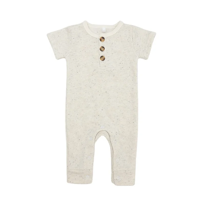 100% Cotton Sweatshirt Baby Jumpsuit Pajamas Custom Printed Newborn Sleepers Rompers Button Baby Romper