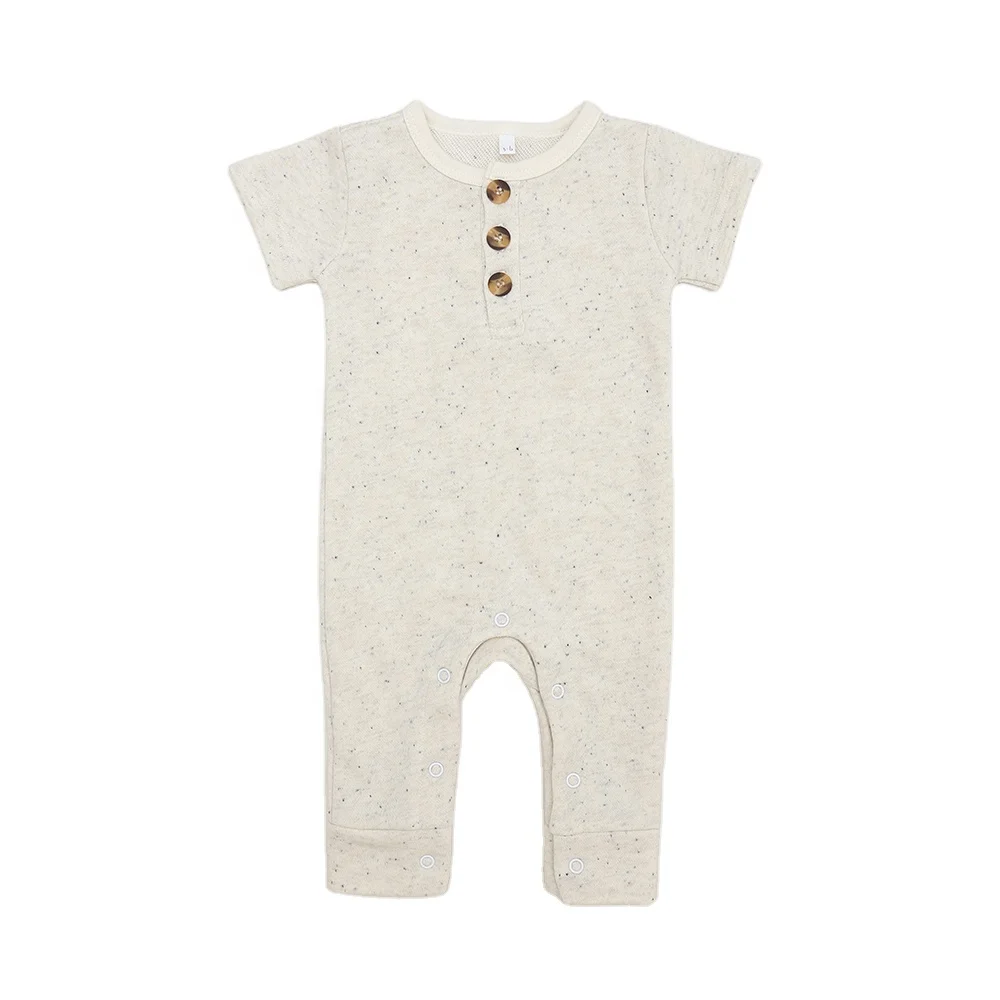 100% Cotton Sweatshirt Baby Jumpsuit Pajamas Custom Printed Newborn Sleepers Rompers Button Baby Romper