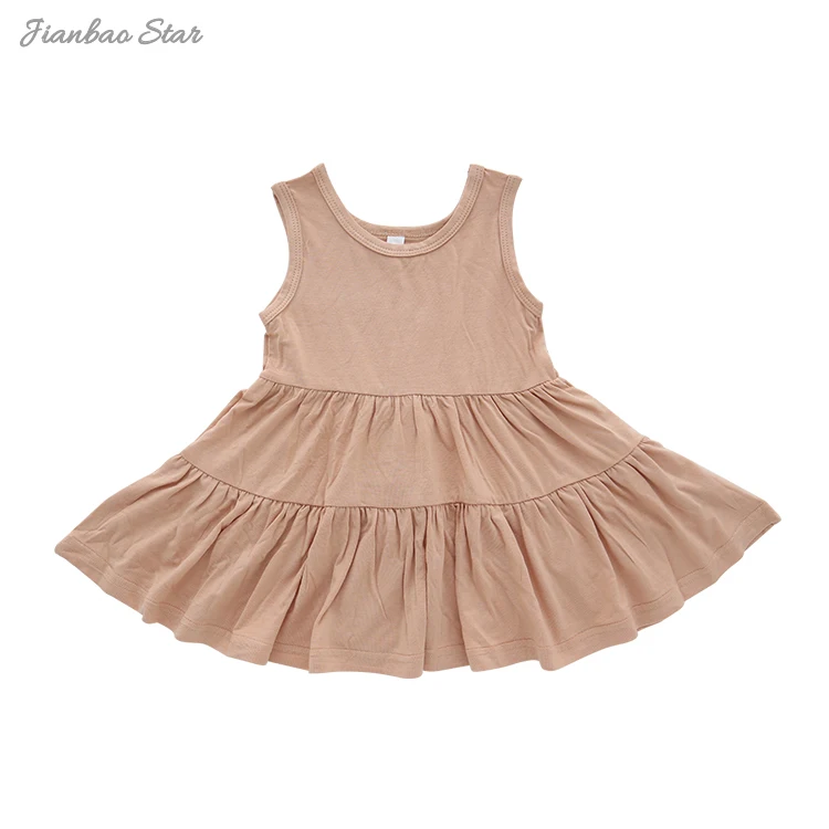 Simple and Elegant Dress Anti-pilling High Quality Soft and Skin Care Sleeveless 1 Year Baby Girl Dresses