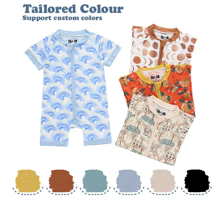 New Arrivals Custom Bamboo Baby Zipper Romper One Piece Summer Style High-quality Baby Jumpsuit - Image 6