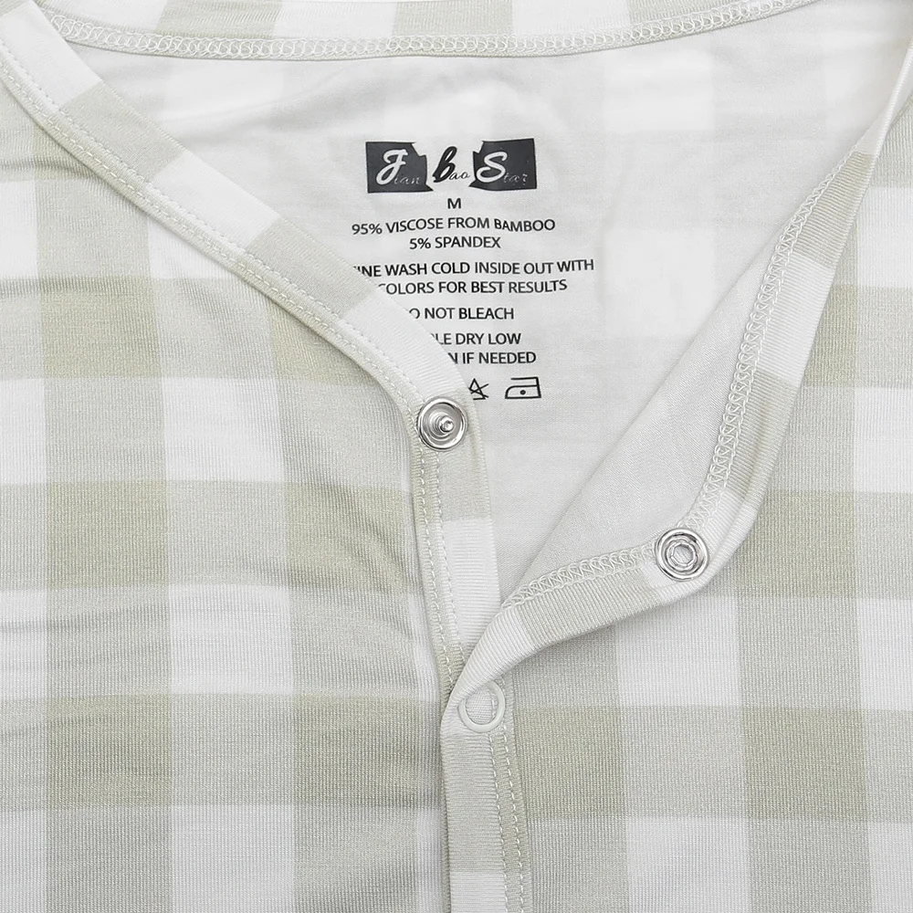 New Arrive 95% Bamboo Viscose Popular Style Lounge Night Dress with Buttons for Home Use Breathable Women's Sleepwear Set - Image 4