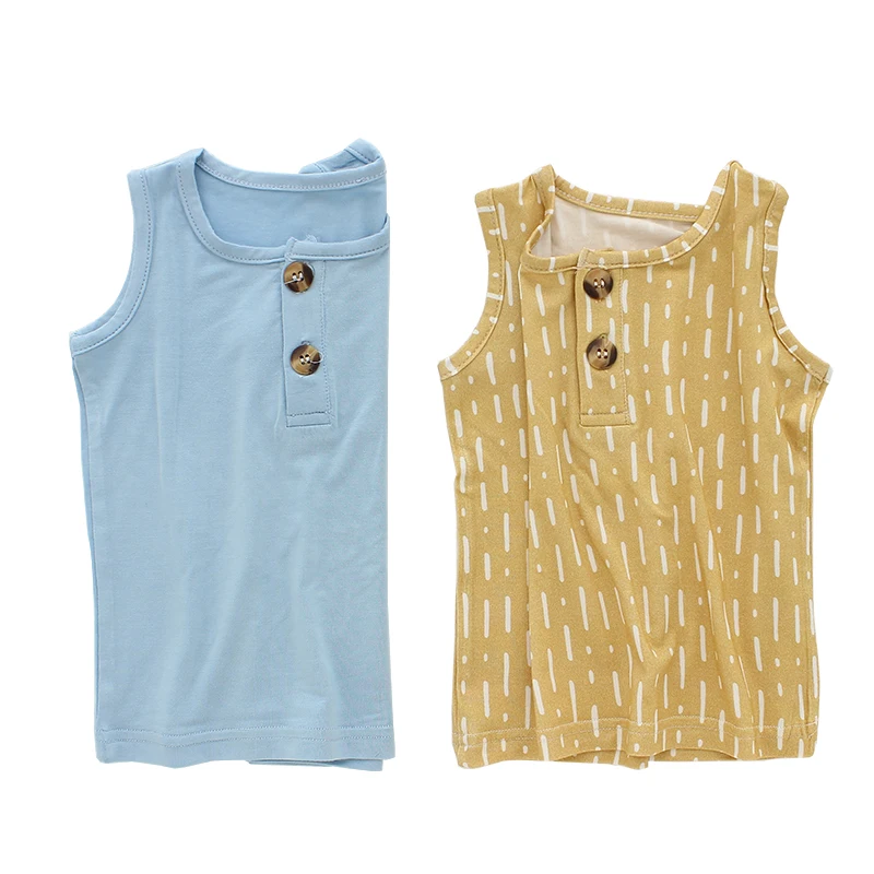 Breathable High Quality Baby Clothes 95% Bamboo Viscose Sleeveless Kids Toddlers Vest Kids T-shirts Custom Printing - Image 5
