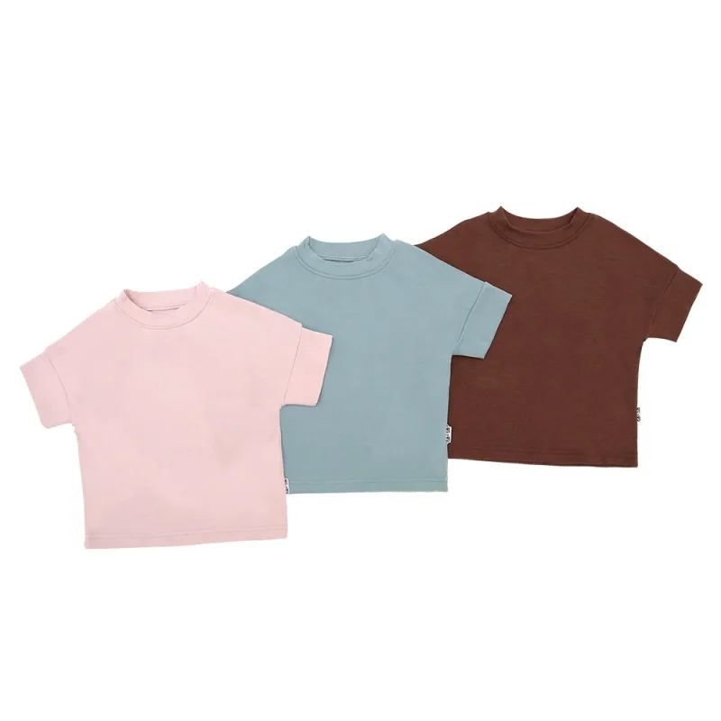 Unisex Short Sleeve Tops Winter O-Neck PULLOVER Closure Winter Milk Fabric Knitted Outfits Kids Toddler Size OEM Service