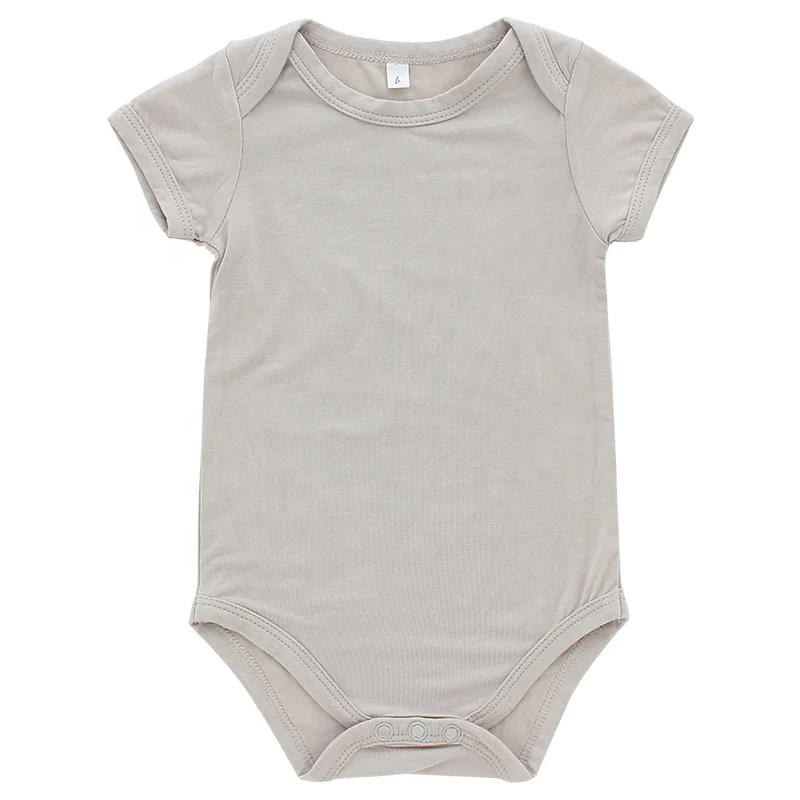 Wholesale Cute New Born Baby Clothes 95% Bamboo 5% Spandex Soft Knit Short/long Sleeves Boutique Unisex Plain Baby Romper
