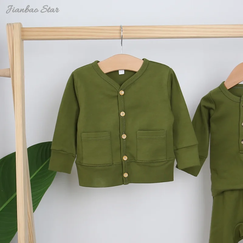 New Arrivals Casual Wholesale Custom High Quality  Winter Style Long Sleeves Buttons Baby Clothes Baby Rompers