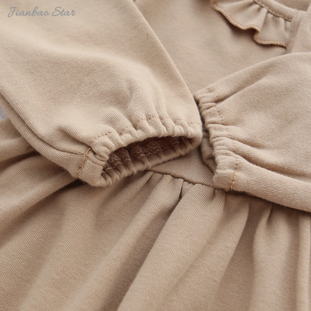 Hot Sale High Quality New Style Winter Wholesale Beautiful Cute Ruffles Long Sleeve Baby Girl Dresses - Image 5