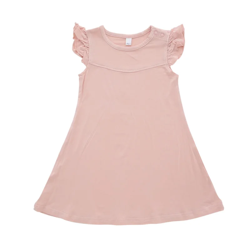 Ruffle Design Baby Girls Dress Casual Party Clothing Lovely Summer Sleeveless Solid Color Fashion Baby Girl Skirt