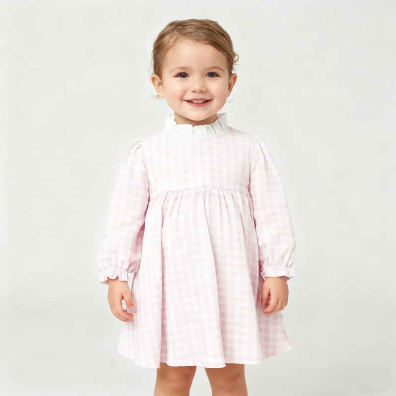 New Design 100%cotton Plain Dyed Customized Printing Breathable Sweet Girl's Cute Summer Long Fluffy Skirt Baby Dresses