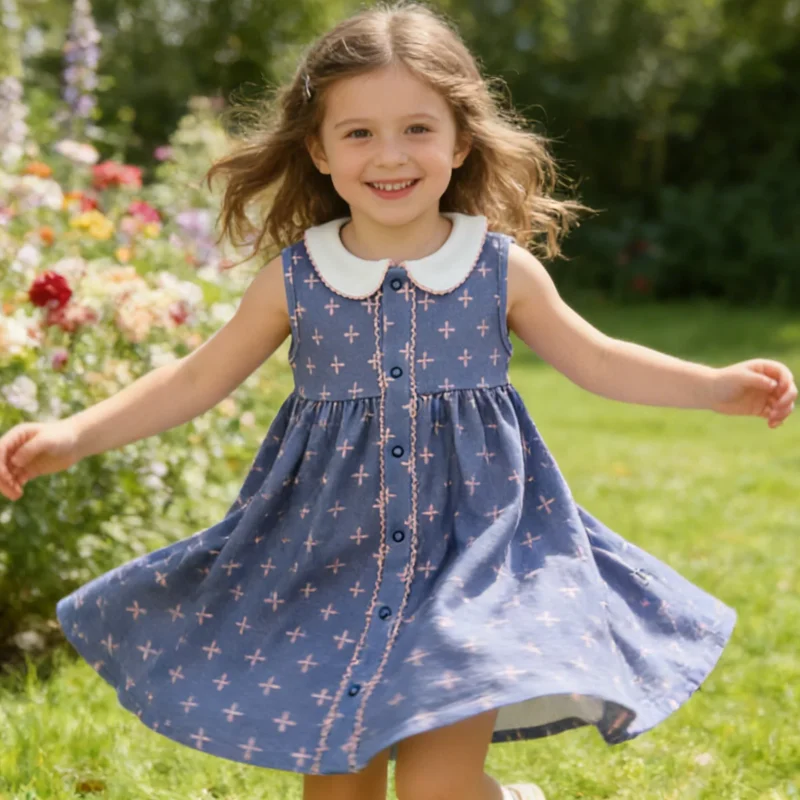 100%orginc Cotton Hot Sale Button Design Peter Pan Collar Super Soft Sleeveless Closure Knitted Baby Romper Baby Clothes