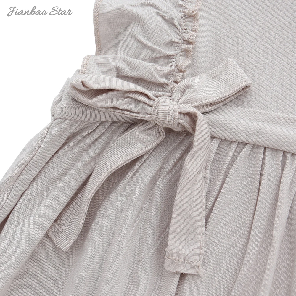 New Arrival Summer Sleeveless Ruffle Kid Bamboo Viscose Newborn Baby Girl Dresses Baby Dresses Girl - Image 4