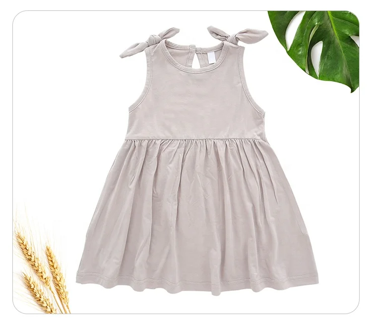 Customize Wholesale New Style Summer Color Pattern Sleeveless Lovely Suspender Baby Girls Dress Soft Infants Clothing